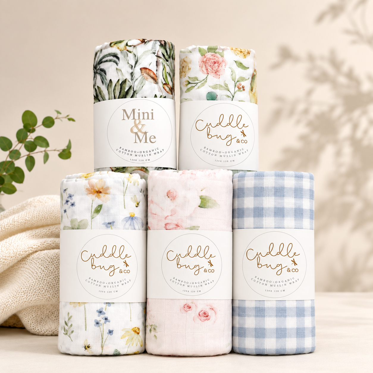 Bamboo Organic Cotton Muslin Wrap